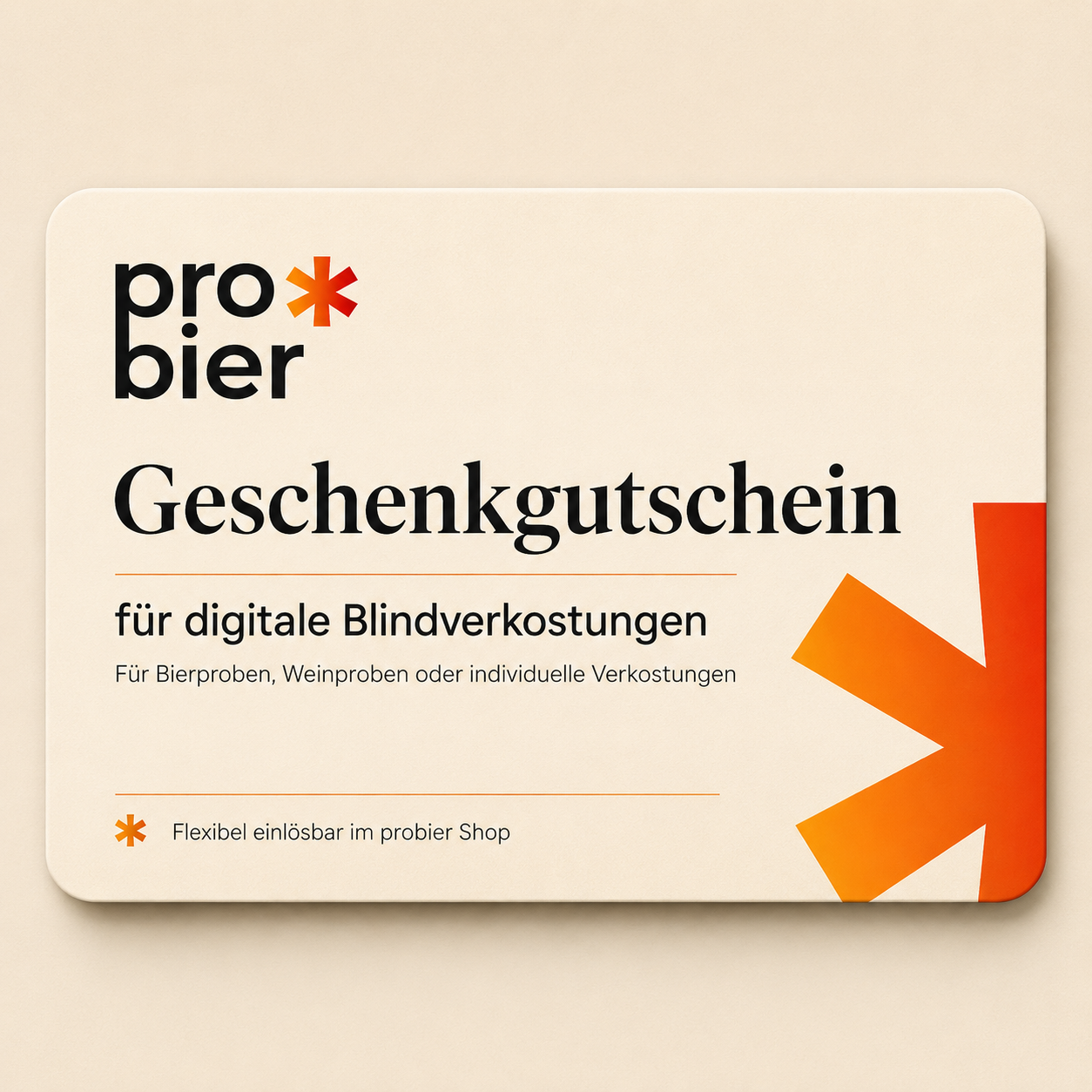 Geschenkgutschein für eine probier Verkostung