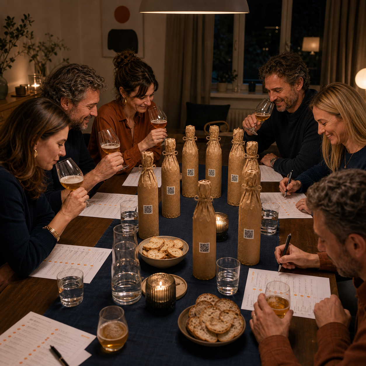 Bierprobe Große Runde bei einem stimmungsvollen Probenabend